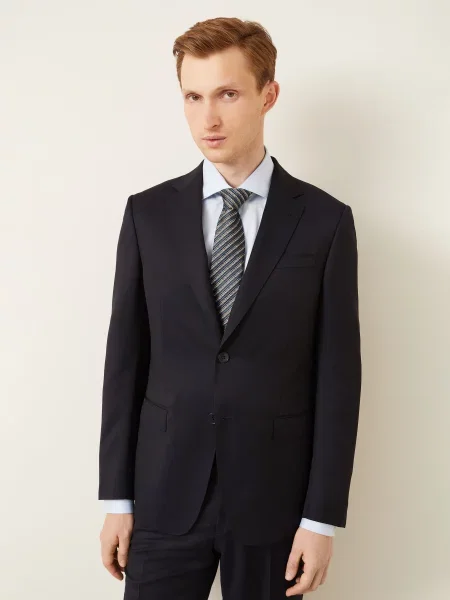 Zegna Garnitur Slim Fit blau granatowy