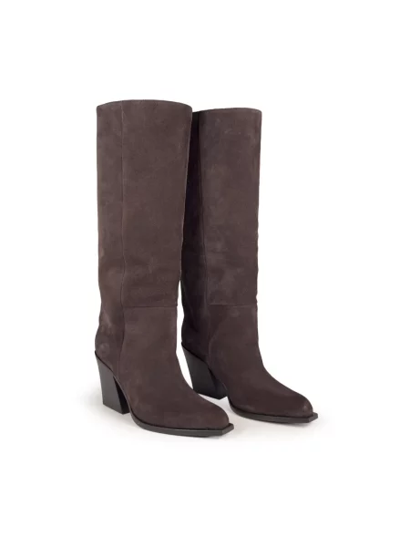 Lniane buty do kostki Vic Matie brązowe