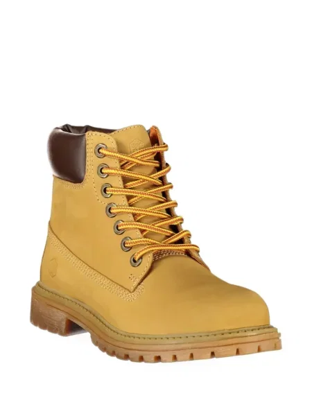 Cizme scurte Lumberjack cu șireturi din piele galben