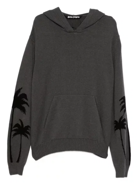 Pulover Palm Angels cu glugă cu imagine gri