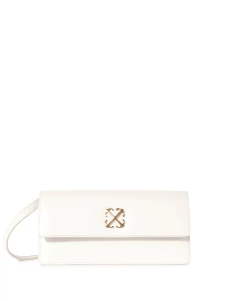 Geanta de piele Off-white din piele alb