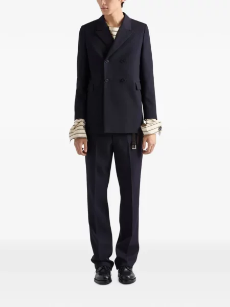 Pantaloni Prada de lână albastru