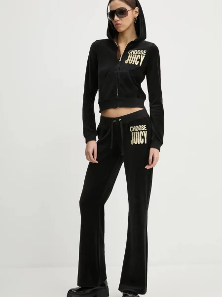 Кофта Juicy Couture з капюшоном з аплікацією чорний