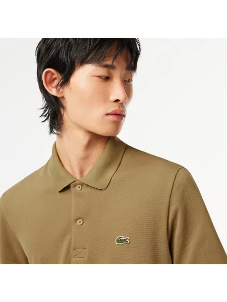 Lacoste Koszulka Polo Regular Fit Z I Bawełny beżowa
