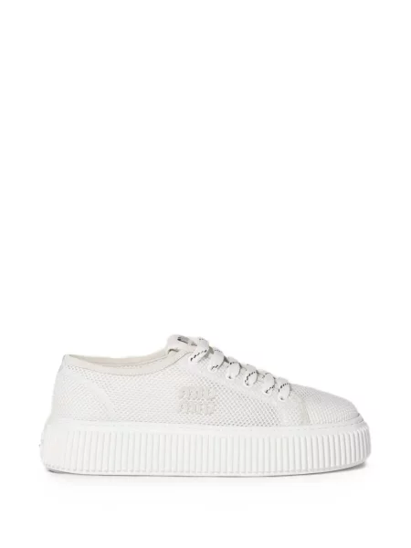 Sneakerși Miu Miu plasă alb