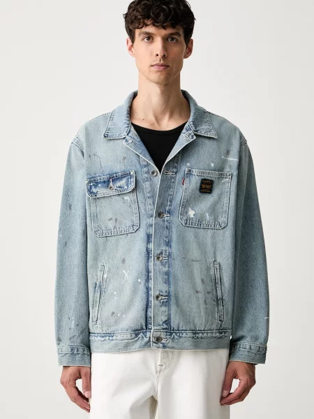 Levi's geacă tip cămașă pentru bărbați din catifea reiată SUNRISE albastru