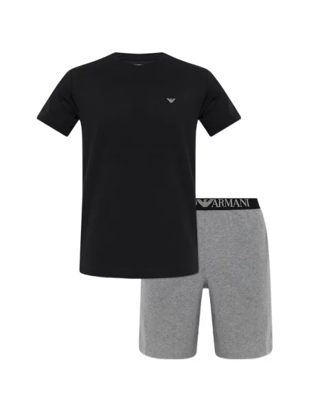 Scurt pijamale Emporio Armani cu imagine negru