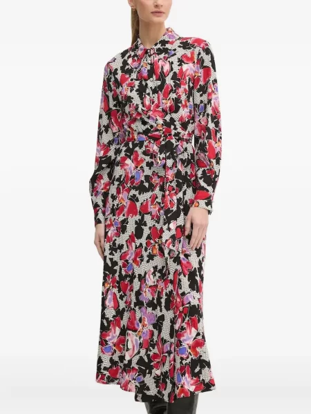 Rochie midi Dvf Diane Von Furstenberg cu model floral cu imagine până la genunchi negru
