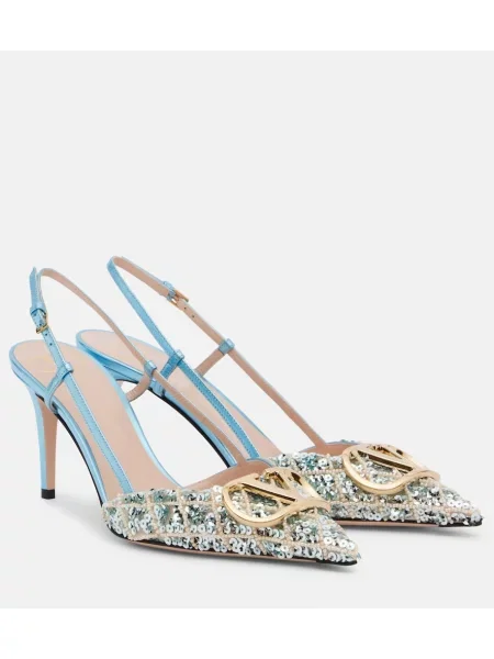 Pantofi cu toc Valentino Garavani slingback albastru