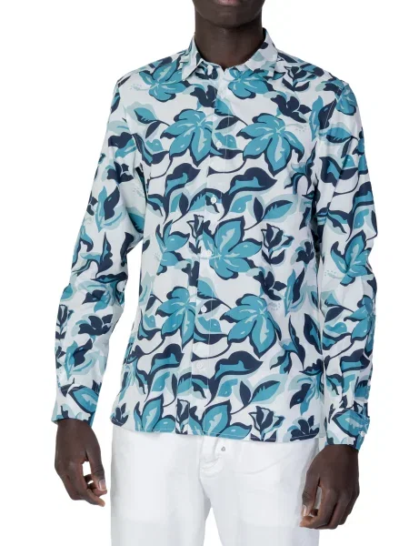 Cămașă Antony Morato cu model floral albastru