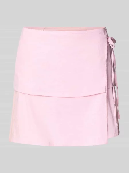 Spódnica mini z dodatkiem lnu model Sina' Jjxx różowa