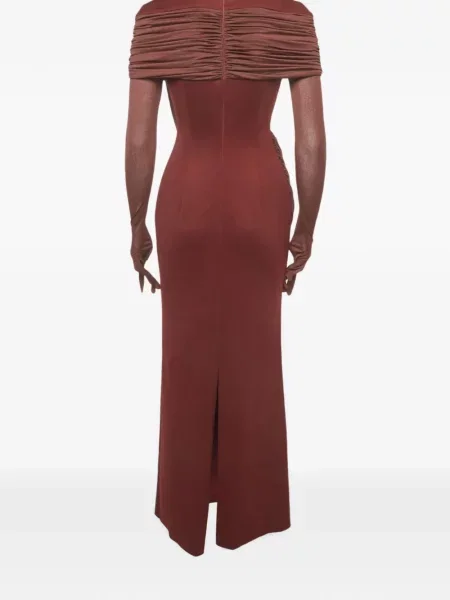 Rochie maxi Chats By C.dam drapată roșu