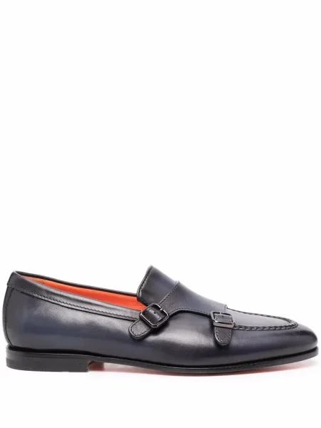 Pantofi monk Santoni cu cataramă albastru