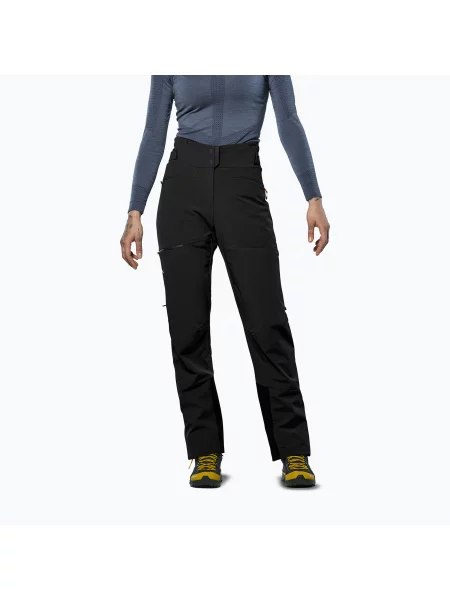Pantaloni de trekking pentru femei Salewa Ortles Duratretch/Stormwall black out negru