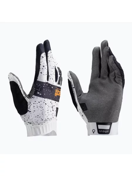 Cyklistické rukavice Leatt MTB GripR cream bílé