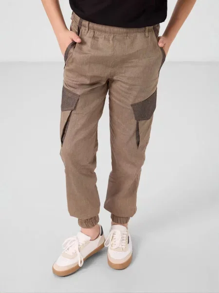 Tommy Life Hlače TOMMY Kinder Cargo-Joggerhose' smeđa