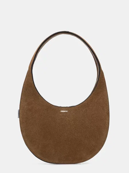 Coperni geantă de mână din piele întoarsă Soft Swipe maro