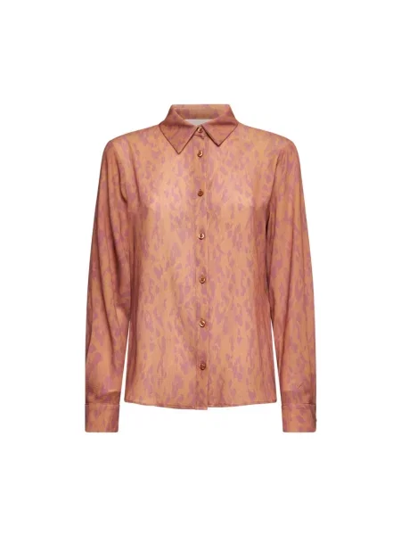 Satynowa koszula Silvian Heach z nadrukiem z nadrukiem zwierzęcym