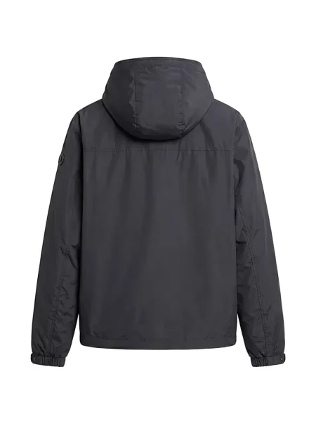 Geacă Moncler cu glugă cu autograf albastru