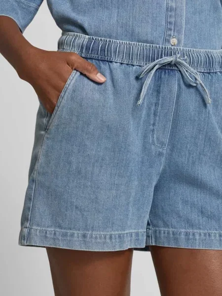 Szorty o kroju straight fit w optyce dżinsu model Musia' Opus niebieskie