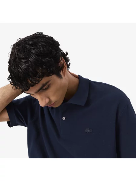 Lacoste Koszulka Polo O Luźnym Kroju Z Grubej Piki niebieski