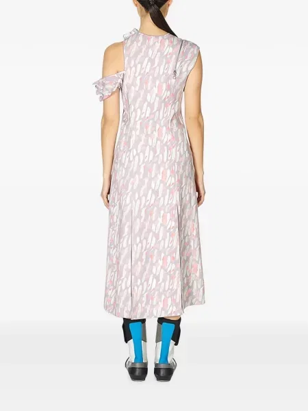 Rochie midi Ferragamo cu imagine cu imprimeu abstract violet