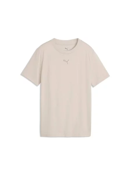T-shirt dziewczęcy Puma Ess Centered Cat Logo beżowa