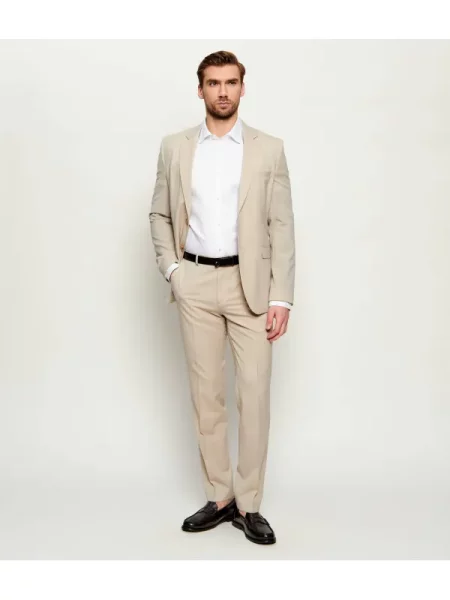 HUGO De lână costum | Extra slim fit bej