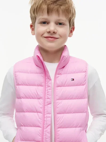 Tommy Hilfiger пухен елек за деца розово