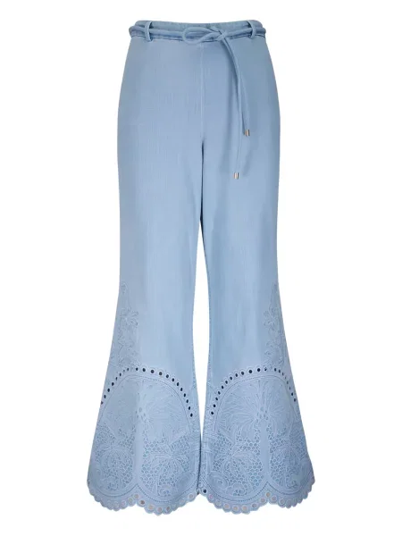 Pantaloni Zimmermann cu broderie albastru
