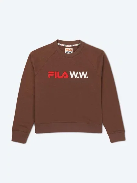 Mikina Wood Wood Elene x Filla s potiskem hnědá