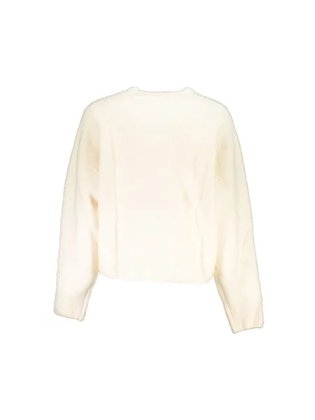 Sweter Desigual z długim rękawem elegancki biały