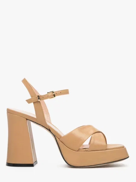 Кожаные босоножки Evaluna коричневые