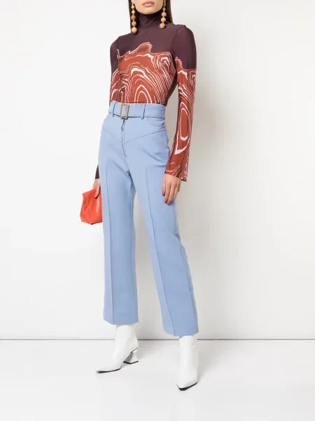 Top Ellery cu imagine cu imprimeu abstract violet