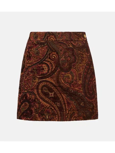 Fustă Chloé cu model paisley din jacard roșu