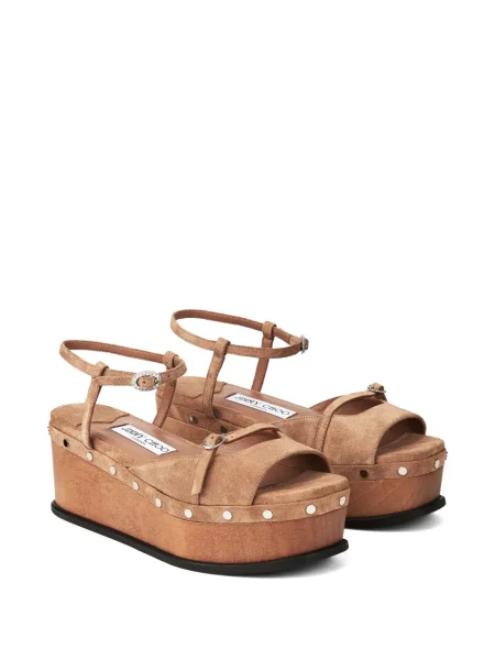 Sandale Jimmy Choo cu platformă cu tepi maro