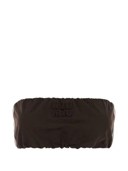 Топ Miu Miu с автограф кафяво