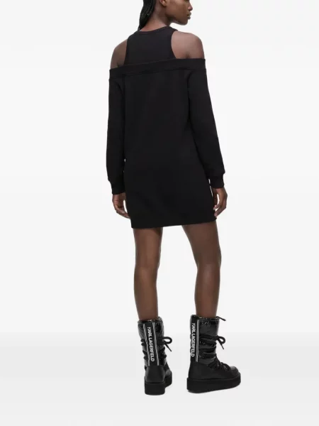 Rochie din denim Karl Lagerfeld Jeans negru
