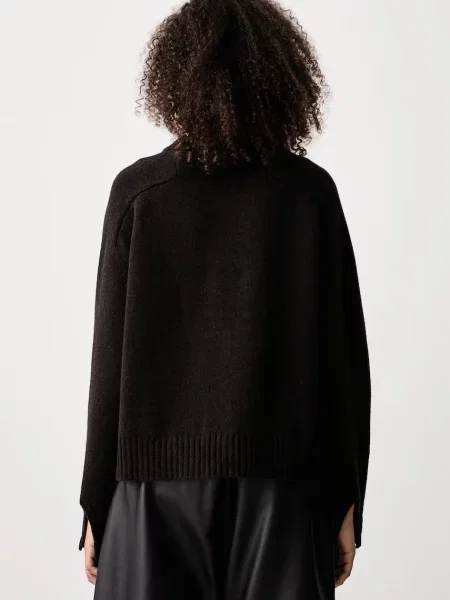 Sweter Soeur z wełny merino brązowy