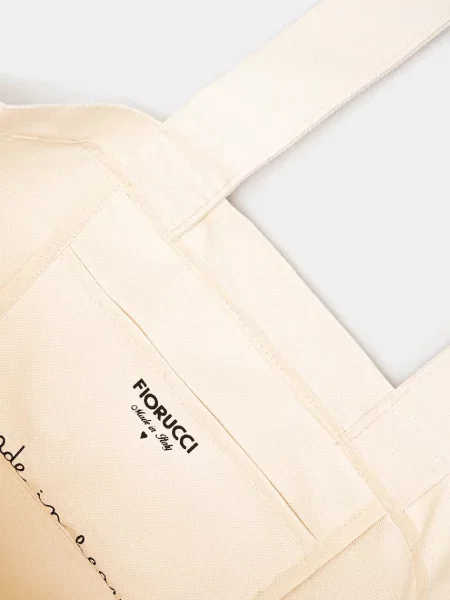 Сумка Fiorucci с принтом из канваса бежевая