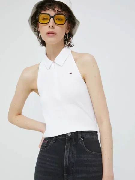 Топ Tommy Jeans бяло