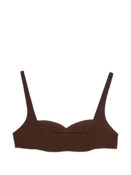 Top Prada z krepy brązowy
