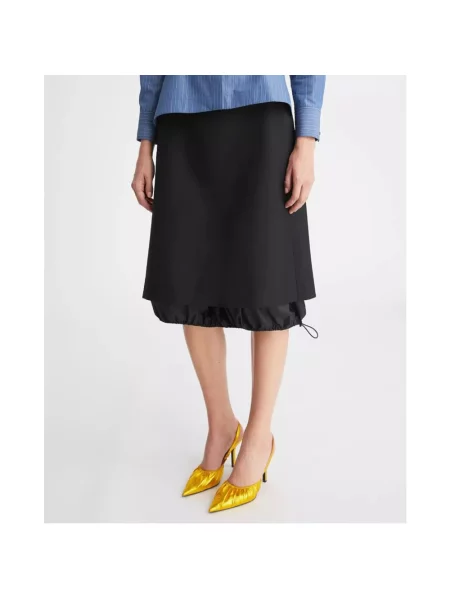 Spódnica midi Tory Burch wełniana czarna