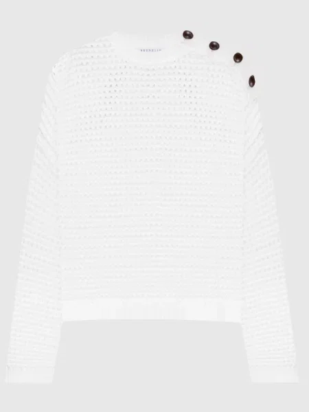 Ажурний джемпер Brunello Cucinelli білий