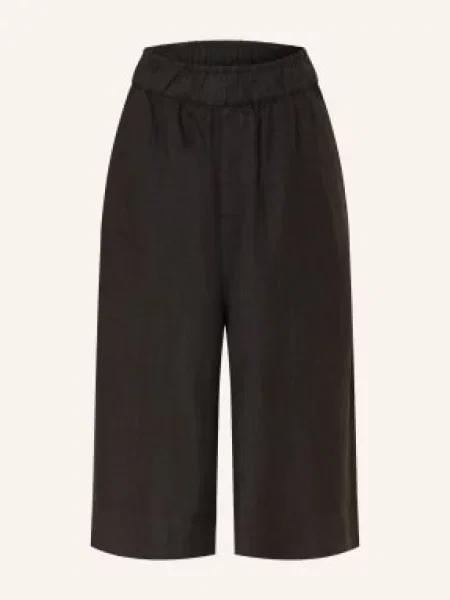Knowledgecotton Apparel Spodnie-Spódniczka Z Lnu Eve schwarz czarne