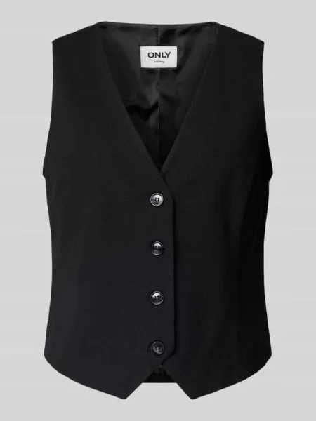 Kamizelka garniturowa o kroju slim fit z piki model ‘CHRISTINA’ Only czarna