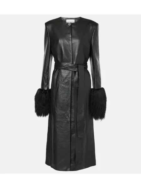 Palton Magda Butrym din piele negru