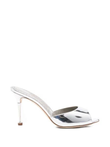 Pantofi cu toc Manolo Blahnik argintiu