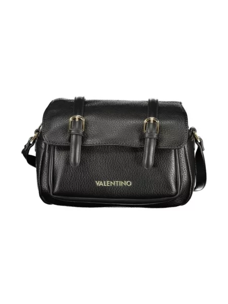 Lniana torebka Valentino Bags czarna