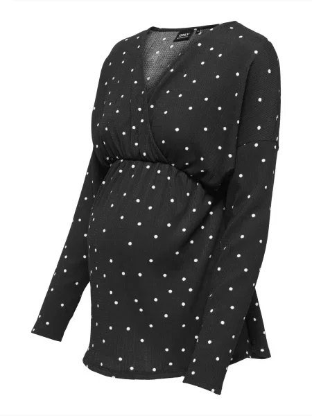 Only Maternity Tricou OLMAMAZE negru alb